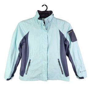 Womens Free Country Radiance Jacket Light Blue Gray Full Zip Long Sleeve Size M